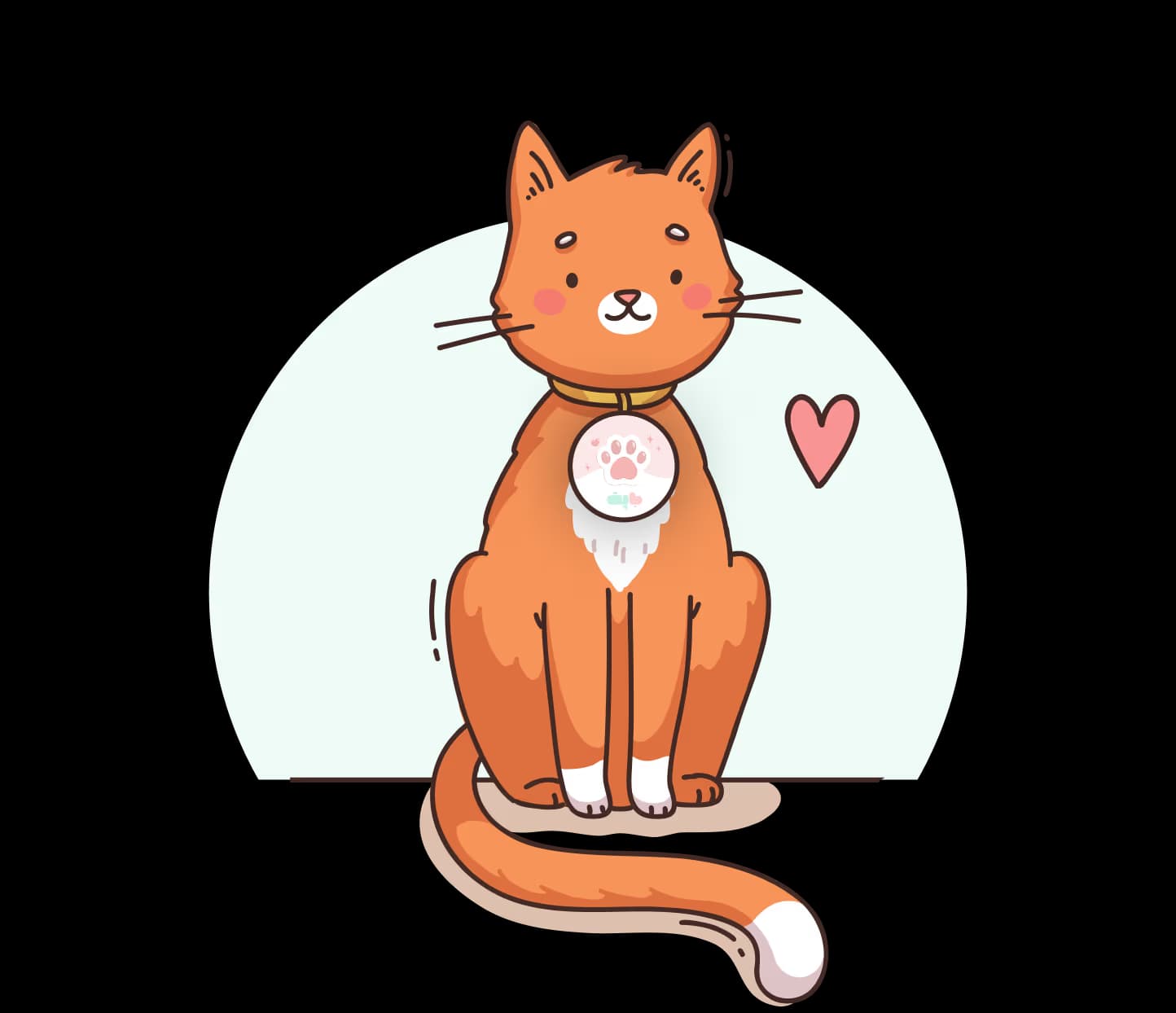 cat with bapet tag